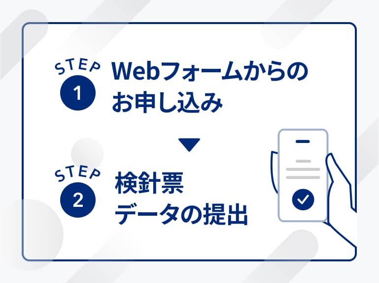 STEP1:Webフォームからのお申し込み STEP2:検針票データの提出