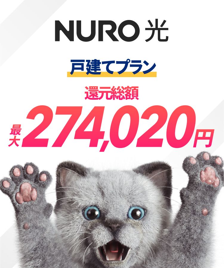 NURO 光　戸建てプラン　還元総額最大274,020円