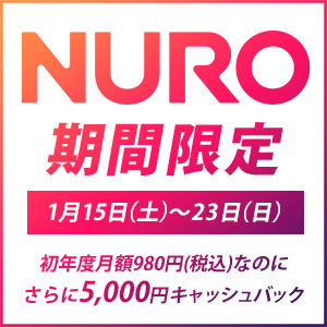 なんとNURO 光43000円キャッシュバック