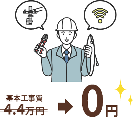 基本工事費4.4万円 → 0円