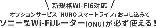 ソニー製Wi-Fiルーター(ONU)が必ず使える!