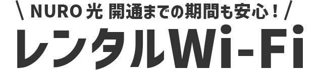 NURO 光 開通までの期間も安心！レンタルWi-Fi