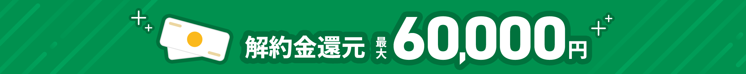 解約金還元最大60,000円