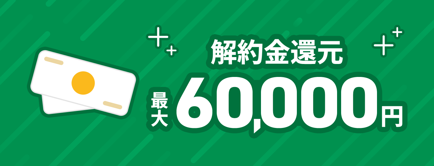 解約金還元最大60,000円