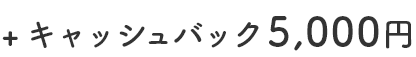 +キャッシュバック 5,000円