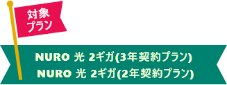 NURO 光 2ギガ(3年契約プラン)、 NURO 光 2ギガ(2年契約プラン)