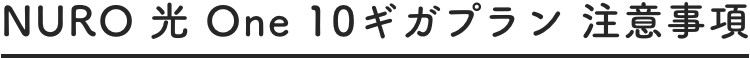 NURO 光 One 10ギガ プラン 注意事項