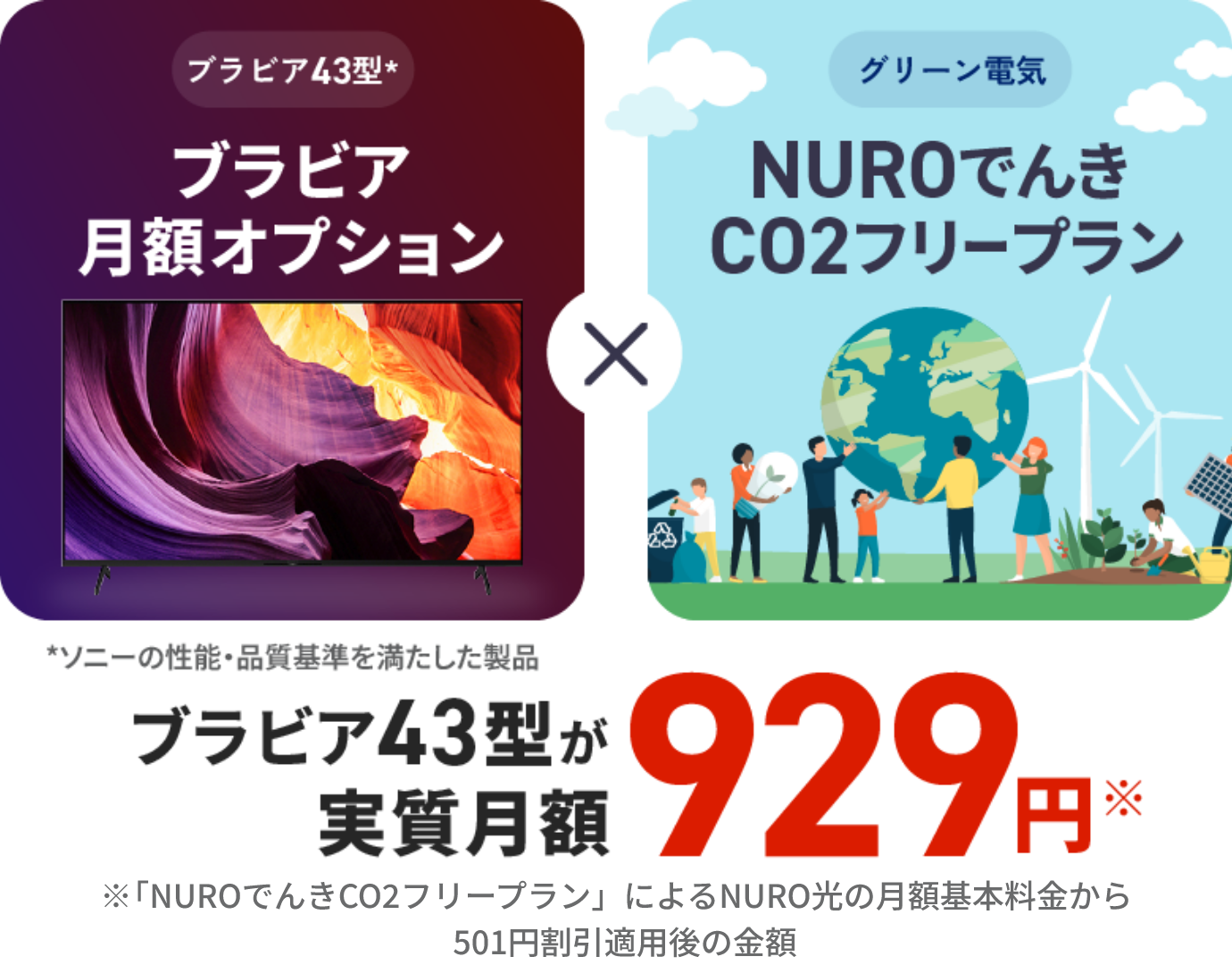 ブラビア 月額オプション| NURO 光