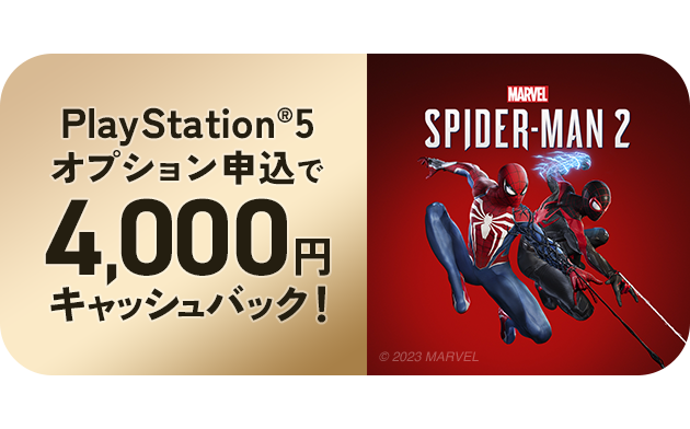Playstation®5 オプション申込で4,000円キャッシュバック！
