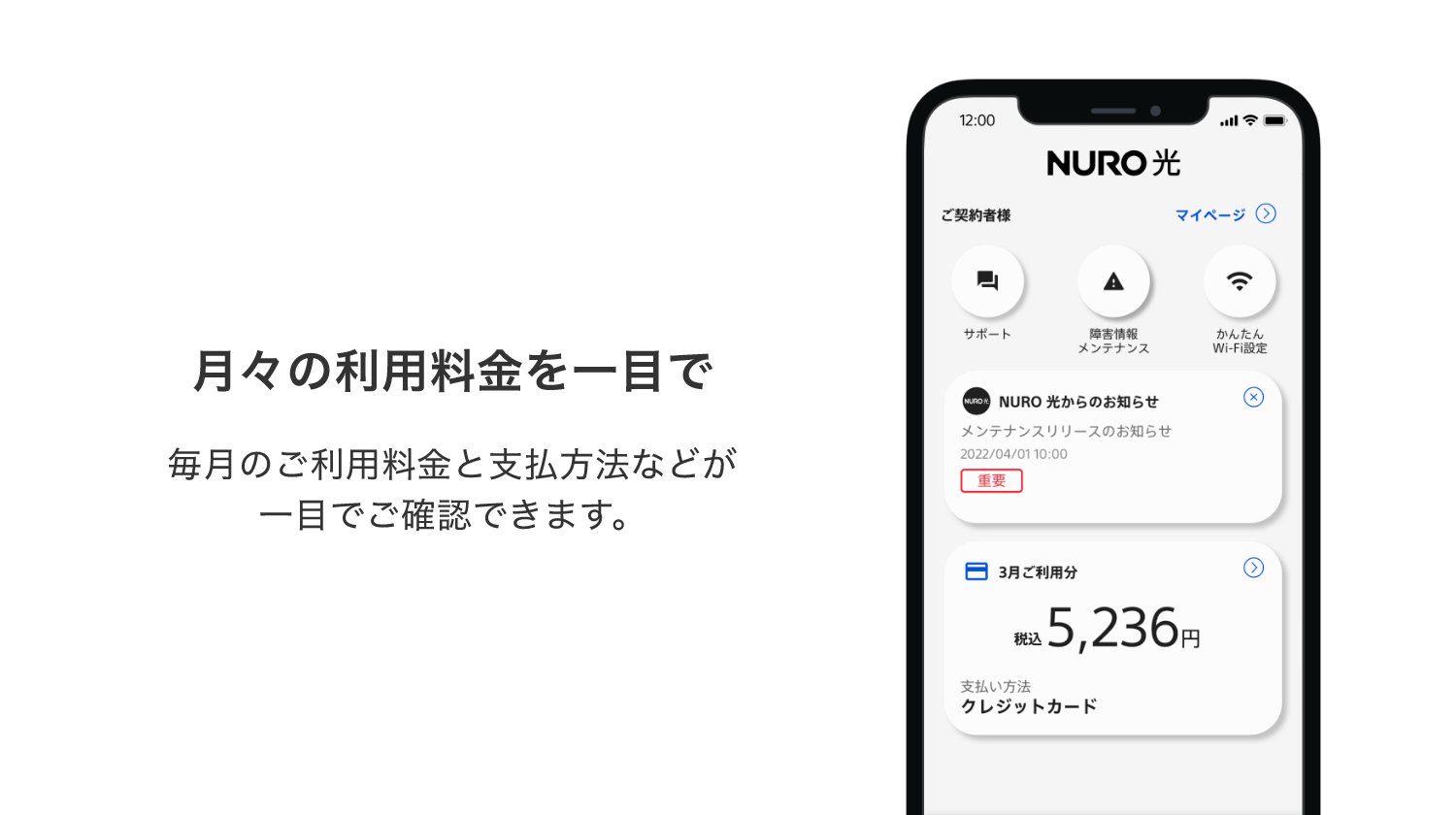毎月の料金確認