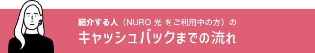 紹介する人（NURO 光 をご利用中の方）のキャッシュバックまでの流れ