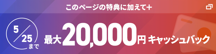 このページの特典に加えて+ 25,000円キャッシュバック