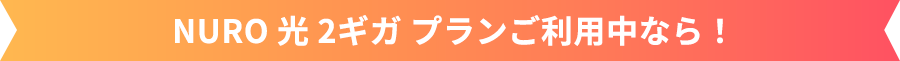 NURO 光 2ギガ プランご利用中なら！