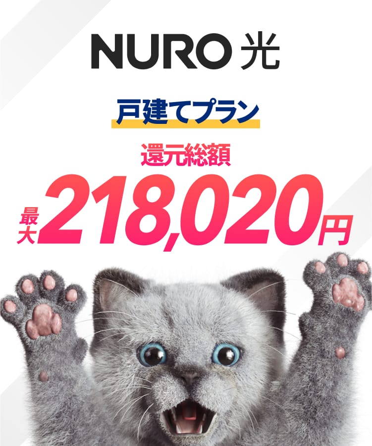 NURO 光　戸建てプラン　還元総額最大218,020円