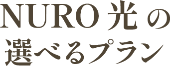 NURO 光 の 選べるプラン