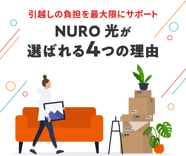 引越しの負担を最大限にサポート NURO 光が 選ばれる4つの理由