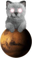 イラスト：惑星の上に乗る猫