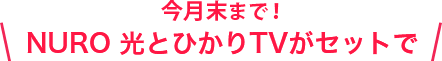 今月末まで!NURO 光とひかりTVがセットで