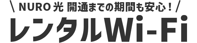 NURO 光 開通までの期間も安心!レンタルWi-Fi